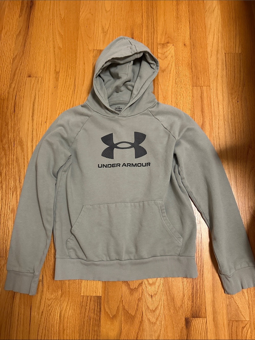 Under Armour Youth Light Gray Crewneck Hoodie with Logo